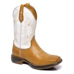 BOTA TEXANA FRANCA BOOTS MASCULINA SOLA JUMP CANO BRANCO FB2236