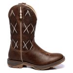 BOTA TEXANA FRANCA BOOTS MASCULINA SOLA JUMP BORDADA BICO REDONDO FB2243