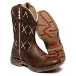 BOTA TEXANA FRANCA BOOTS MASCULINA SOLA JUMP BORDADA BICO REDONDO FB2243