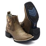 BOTINA EM COURO LEGÍTIMO BOVINO CAMUFLADA FRANCA BOOTS 