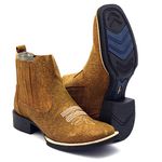 BOTA BOTINA COURO BOVINO ESTAMPA PELO FRANCA BOOTS 