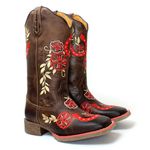 BOTA TEXANA HOPPER FEMININA FERRADURA VERMELHA FB124 - FRANCA BOOTS