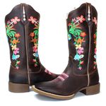 BOTA TEXANA HOPPER FEMININA BORDADA FLORES FB125 - FRANCA BOOTS