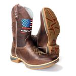 BOTA TEXANA MASCULINA BANDEIRA CANO MEDIO SOLA JUMP FB109