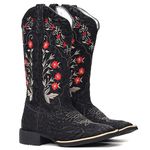 BOTA TEXANA FRANCA BOOTS BORDADA FLORAL HOPPER 