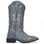 BOTA TEXANA COM RECORTES A LASER FRANCA BOOTS BORDADA HOPPER 