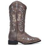 BOTA TEXANA COM RECORTES A LASER FRANCA BOOTS BORDADA HOPPER