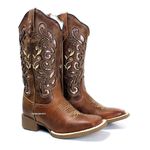 Bota texana hopper feminina bordada laser cour