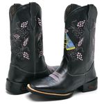 BOTA TEXANA COUNTRY FEMININA BORDADA NOSSA SENHORA - LINHA ECO 