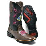 BOTA TEXANA COUNTRY FEMININA BORDADA NOSSA SENHORA - LINHA ECO