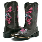 BOTA TEXANA COUNTRY FEMININA BORDADA CRUZ - LINHA ECO