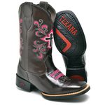 BOTA TEXANA COUNTRY FEMININA BORDADA CRUZ - LINHA ECO 