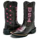 BOTA TEXANA COUNTRY FEMININA BORDADA USA - LINHA ECO