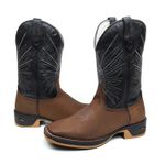 BOTA TEXANA FRANCA BOOTS MASCULINA BORDADA COURO LEGITIMO SOLADO JUMP 
