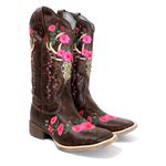 BOTA TEXANA HOPPER FRANCA BOOTS FEMININA BORDADA CAVEIRA PINK FB2267 FRANCA BOOTS 