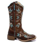 BOTA TEXANA FRANCA BOOTS FEMININA BORDADA AZUL FB2257 
