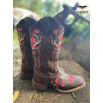 BOTA TEXANA HOPPER FRANCA BOOTS FEMININA BORDADA CAVEIRA PINK FB2267 FRANCA BOOTS 