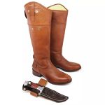 Bota Hípica Masculina Couro Floater Conhaque Com Faca Acoplada