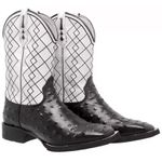 BOTA TEXANA BICO QUADRADO REPLICA AVESTRUZ FRANCA BOOTS 