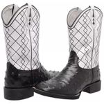 BOTA TEXANA BICO QUADRADO REPLICA AVESTRUZ FRANCA BOOTS 