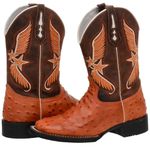 BOTA TEXANA BICO QUADRADO REPLICA AVESTRUZ - FRANCA BOOTS 