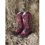 BOTA TEXANA HOPPER FEMININA BICO QUADRADO BORDADA PINK - FRANCA BOOTS