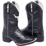 BOTA TEXANA BICO QUADRADO REPLICA AVESTRUZ - FRANCA BOOTS 