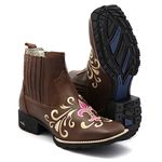 BOTA BOTINA FEMININA TEXANA BORDADA