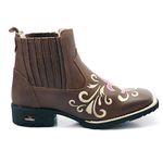 BOTA BOTINA FEMININA TEXANA BORDADA