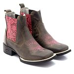 BOTA BOTINA FEMININA BORDADA