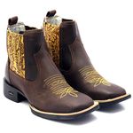 BOTA BOTINA FEMININA BORDADA