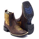 BOTA BOTINA FEMININA BORDADA