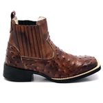 BOTINA EM COURO BOVINO REPLICA AVESTRUZ FRANCA BOOTS