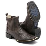 Botina bico quadrado replica avestruz FRANCA BOOTS 