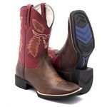 BOTA TEXANA BICO QUADRADO BORDADA BOI FRANCA BOOTS