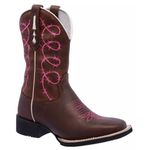 BOTA TEXANA BICO QUADRADO ARAME-ROSA FRANCA BOOTS 