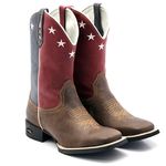 BOTA TEXANA BICO QUADRADO-VERMELHA FRANCA BOOTS 