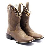 BOTA TEXANA BICO QUADRADO ANIMAL PRINT - FRANCA BOOTS 