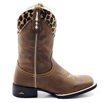 BOTA TEXANA BICO QUADRADO ANIMAL PRINT - FRANCA BOOTS 