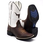 BOTA TEXANA BICO QUADRADO BOI BORDADA FRANCA BOOTS 