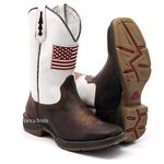 BOTA TEXANA BICO QUADRADO USA COURO LEGITIMO FRANCA BOOTS 