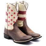 BOTA TEXANA BICO QUADRADO CANADA COURO LEGITIMO - FRANCA BOOTS 