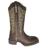 BOTA TEXANA HOPPER TABACO BORDADA EM COURO LEGÍTIMO