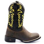 BOTA TEXANA BICO QUADRADO COURO LEGITIMO BORDADA - FRANCA BOOTS 