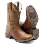 BOTA TEXANA BICO QUADRADO COURO LEGITIMO bordada arame - FRANCA BOOTS 
