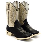 BOTA TEXANA BICO QUADRADO COURO LEGITIMO sola marfim- FRANCA BOOTS 