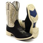BOTA TEXANA BICO QUADRADO COURO LEGITIMO sola marfim- FRANCA BOOTS 