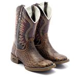 BOTA TEXANA BICO QUADRADO COURO LEGITIMO REPLICA JACARÉ - FRANCA BOOTS 
