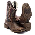 BOTA TEXANA BICO QUADRADO COURO LEGITIMO REPLICA JACARÉ - FRANCA BOOTS 