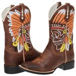 BOTA TEXANA BICO QUADRADO COURO LEGITIMO INDIO